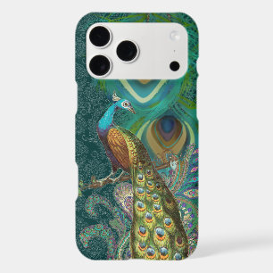 Paisley Peacock Elegant Feathers Blue Green Gold