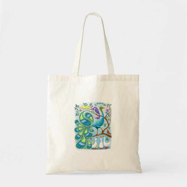 paisley peacock hand tote bag (Front)