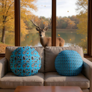 Paisley Playa Round Pillow