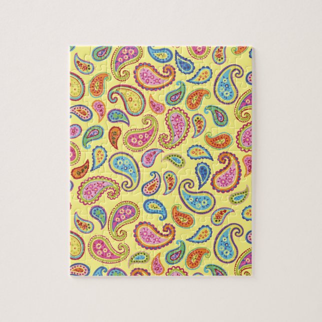 Paisley Pretty Moroccan Colorful Design Jigsaw Puzzle (Vertical)