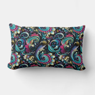 Paisley Print Lumbar Pillow