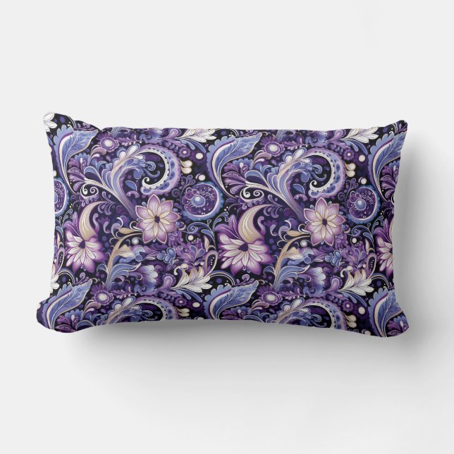 Paisley Print Lumbar Pillow (Front)