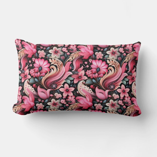 Paisley Print Lumbar Pillow (Front)