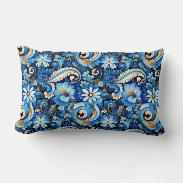 Paisley Print Lumbar Pillow (Front)