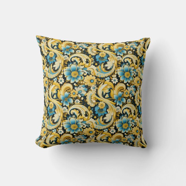 Paisley Print Throw Pillow (Front)