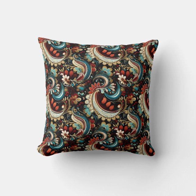 Paisley Print Throw Pillow (Front)