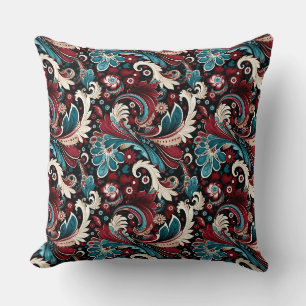 Paisley Print Throw Pillow