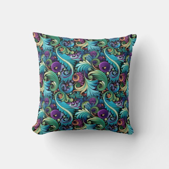 Paisley Print Throw Pillow (Front)