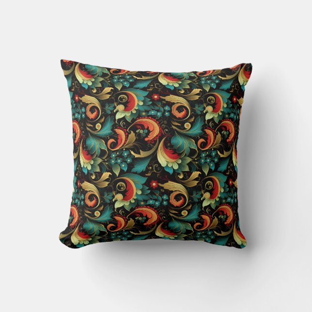 Paisley Print Throw Pillow (Front)