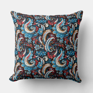 Paisley Print Throw Pillow