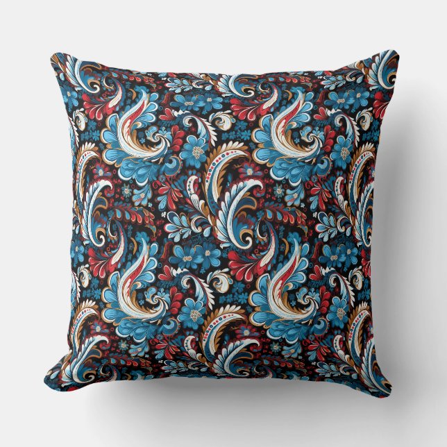 Paisley Print Throw Pillow (Front)