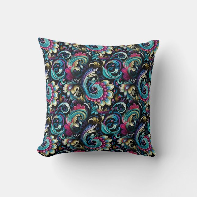 Paisley Print Throw Pillow (Front)