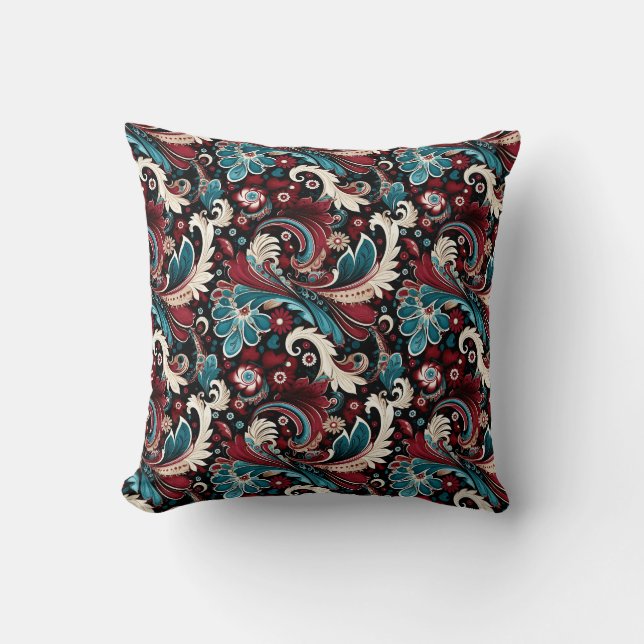Paisley Print Throw Pillow (Front)