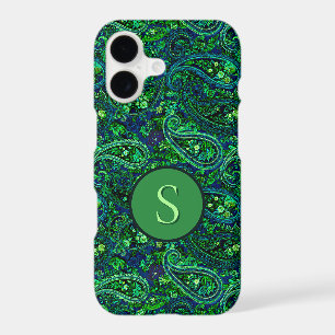 Paisley Profusion Vibrant Floral Blue Green  