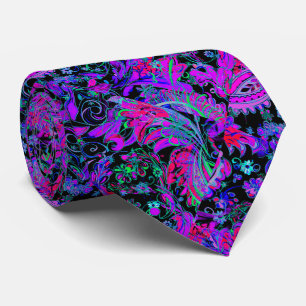 Paisley Psychedelic Neon Colors Tie