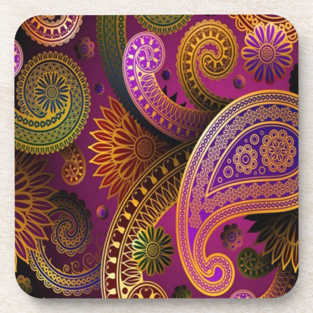 Paisley Purple Coaster (Front)