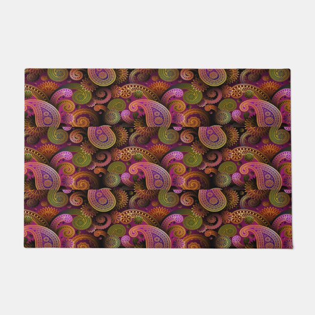 Paisley Purple Doormat (Front)