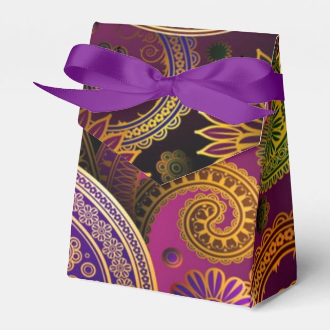 Paisley Purple Favor Box (Front Side)