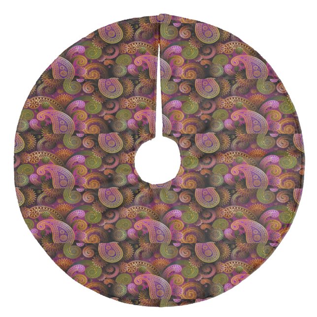 Paisley Purple Fleece Tree Skirt (Front)