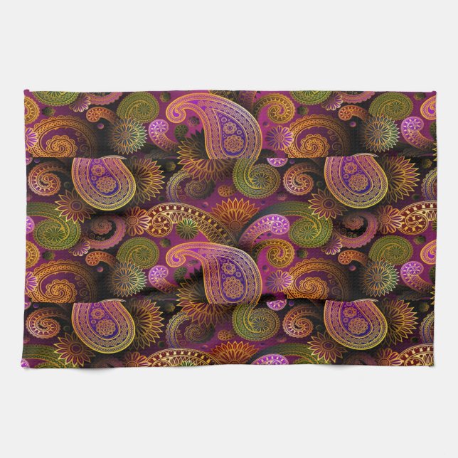 Paisley Purple Kitchen Towel (Horizontal)