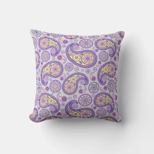 Paisley Purple Pattern Throw Pillow