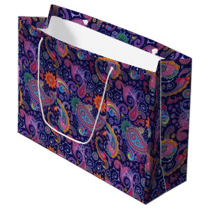Paisley Purple pink Large Gift Bag