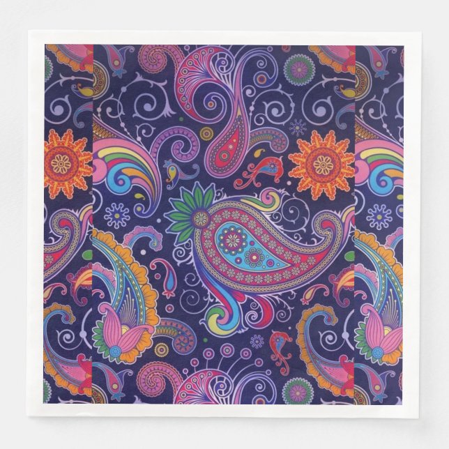 Paisley Purple pink Napkin (Front)