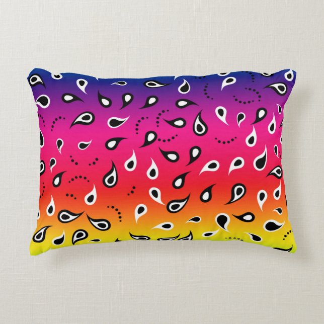 Paisley Rainbow Accent Pillow (Front)
