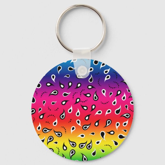 Paisley Rainbow Keychain (Front)
