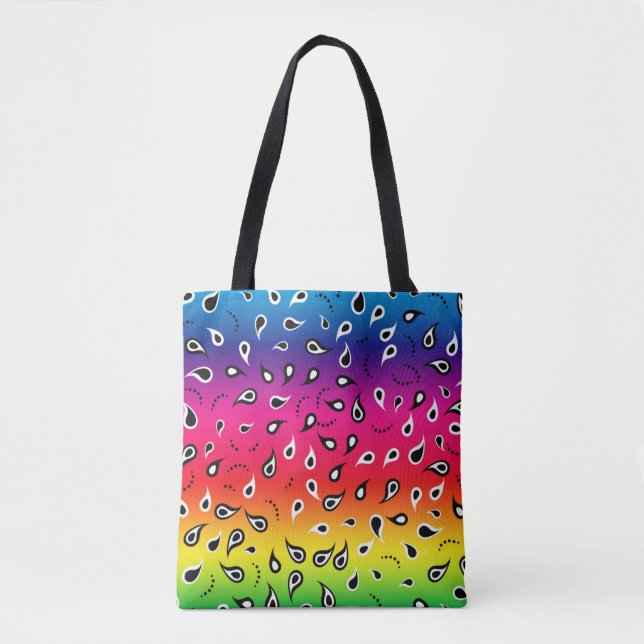 Paisley Rainbow Tote Bag (Front)