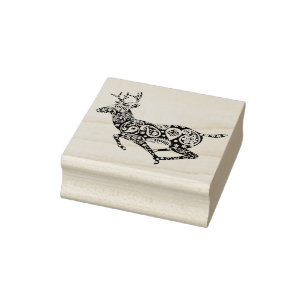 Paisley Reindeer - Christmas Rubber Stamp