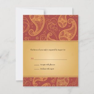 Paisley rêve l'invitation de réponse de mariage