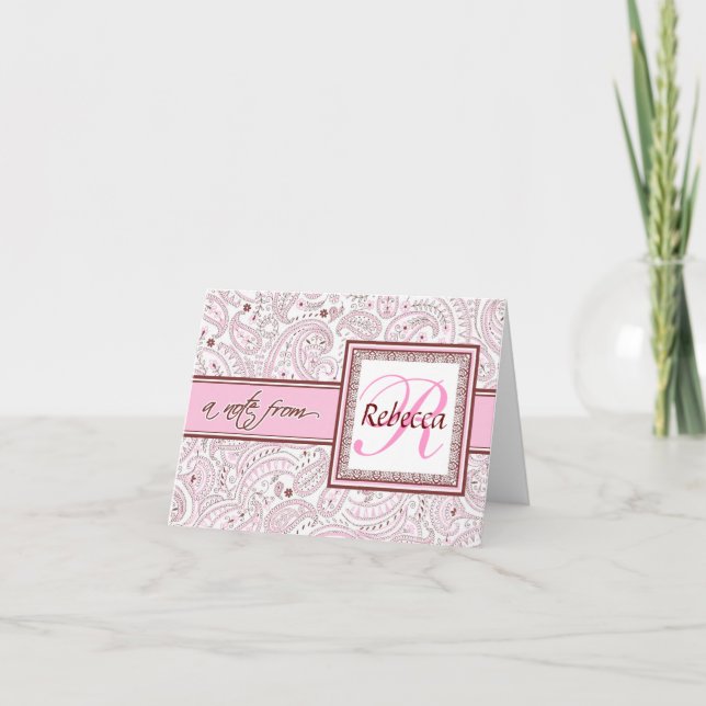 Paisley rose Nom monogramme (Devant)