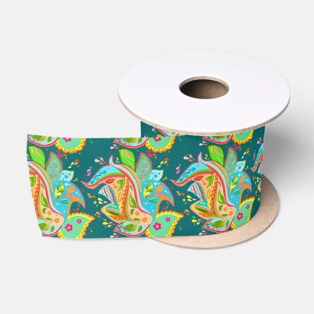 Paisley Satin Ribbon (Spool)