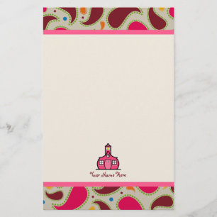 Paisley & Schoolhouse Personalized Teacher Stationery
