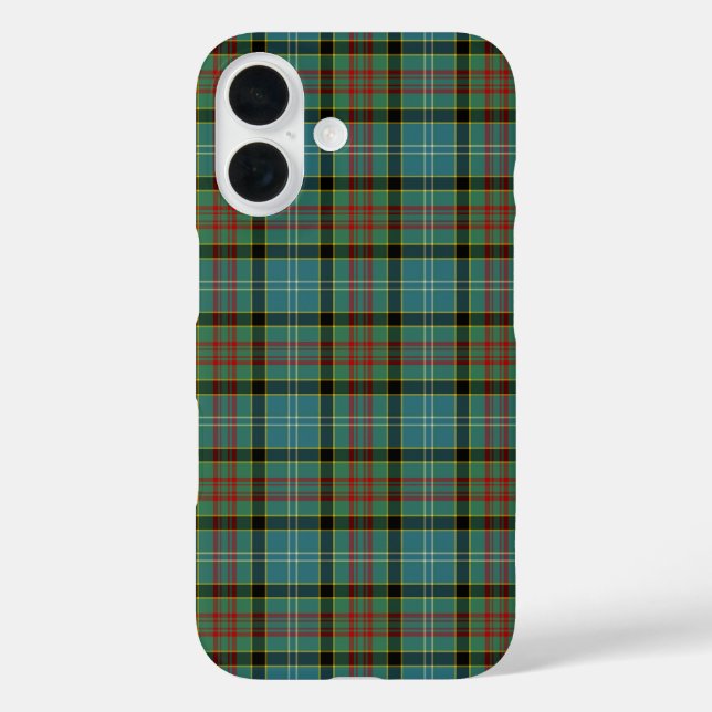 Paisley Scotland Tartan Turquoise and Black Plaid Case-Mate iPhone Case (Back)