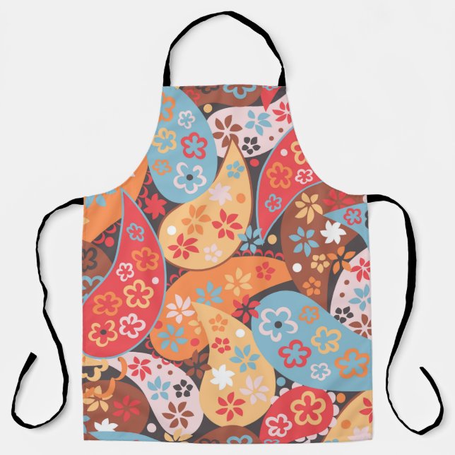 Paisley seamless pattern, colourful vintage hand d apron (Front)