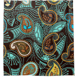 Paisley seamless pattern, jeans texture effect 