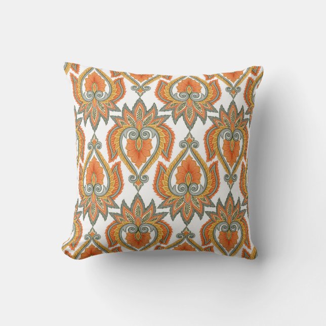 Paisley Seamless Pattern Throw Pillow (Front)