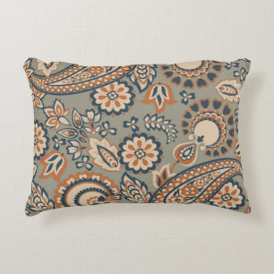 Paisley seamless vintage pattern. Vintage backgrou Accent Pillow