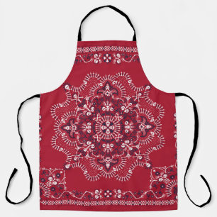 Paisley, skulls, bandana, square design. apron