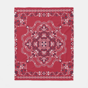 Paisley, skulls, bandana, square design. fleece blanket