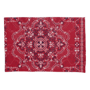 Paisley, skulls, bandana, square design. pillowcase