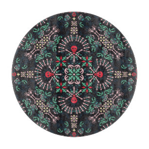 Paisley skulls: vintage bandana print. cutting board
