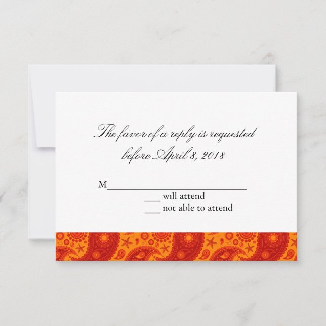 Paisley Starfish - Warm Summer Reply Card (Front)