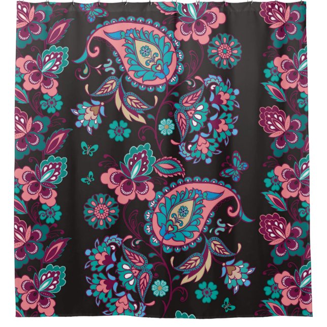 Paisley Stripe: Black Decorative Seamless (Front)