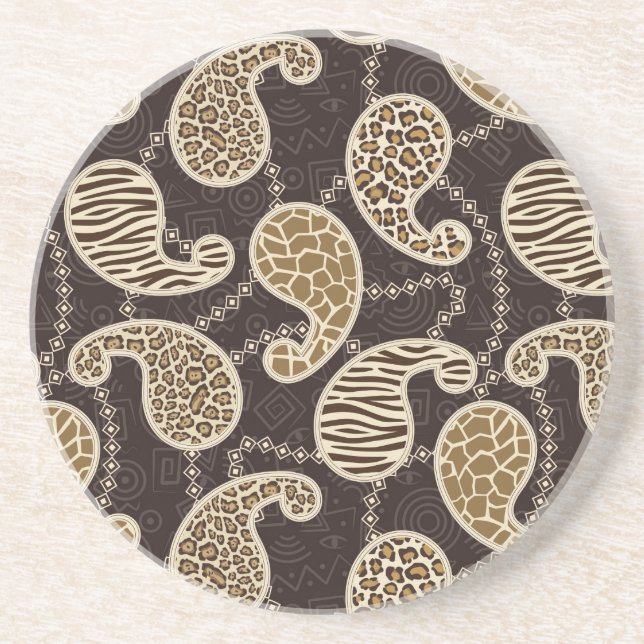 Paisley style background coaster (Front)