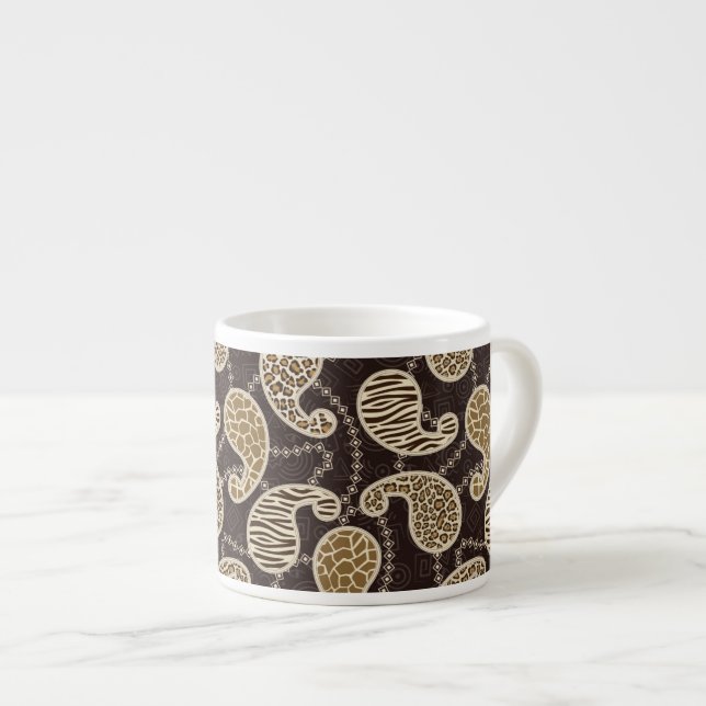 Paisley style background espresso cup (Front Right)