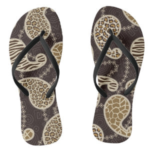 Paisley style background flip flops