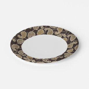 Paisley style background paper plate